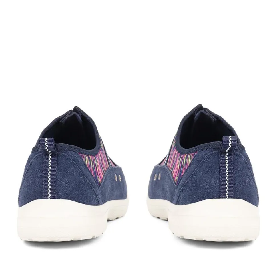 Extra-Wide Fit Memory Foam Trainers - Navy Multi