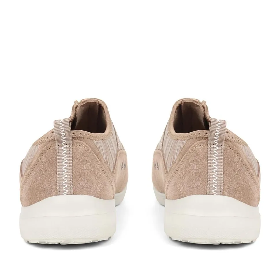 Extra-Wide Fit Memory Foam Trainers - Taupe Multi