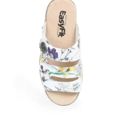 Extra Wide Fit Sandals - Silver Floral