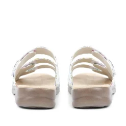 Extra Wide Fit Sandals - Silver Floral
