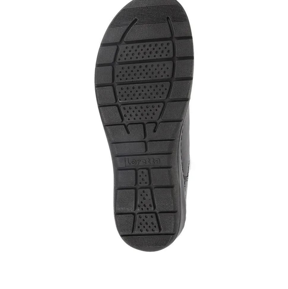 Extra-Wide Fit Slip On Shoes - Black