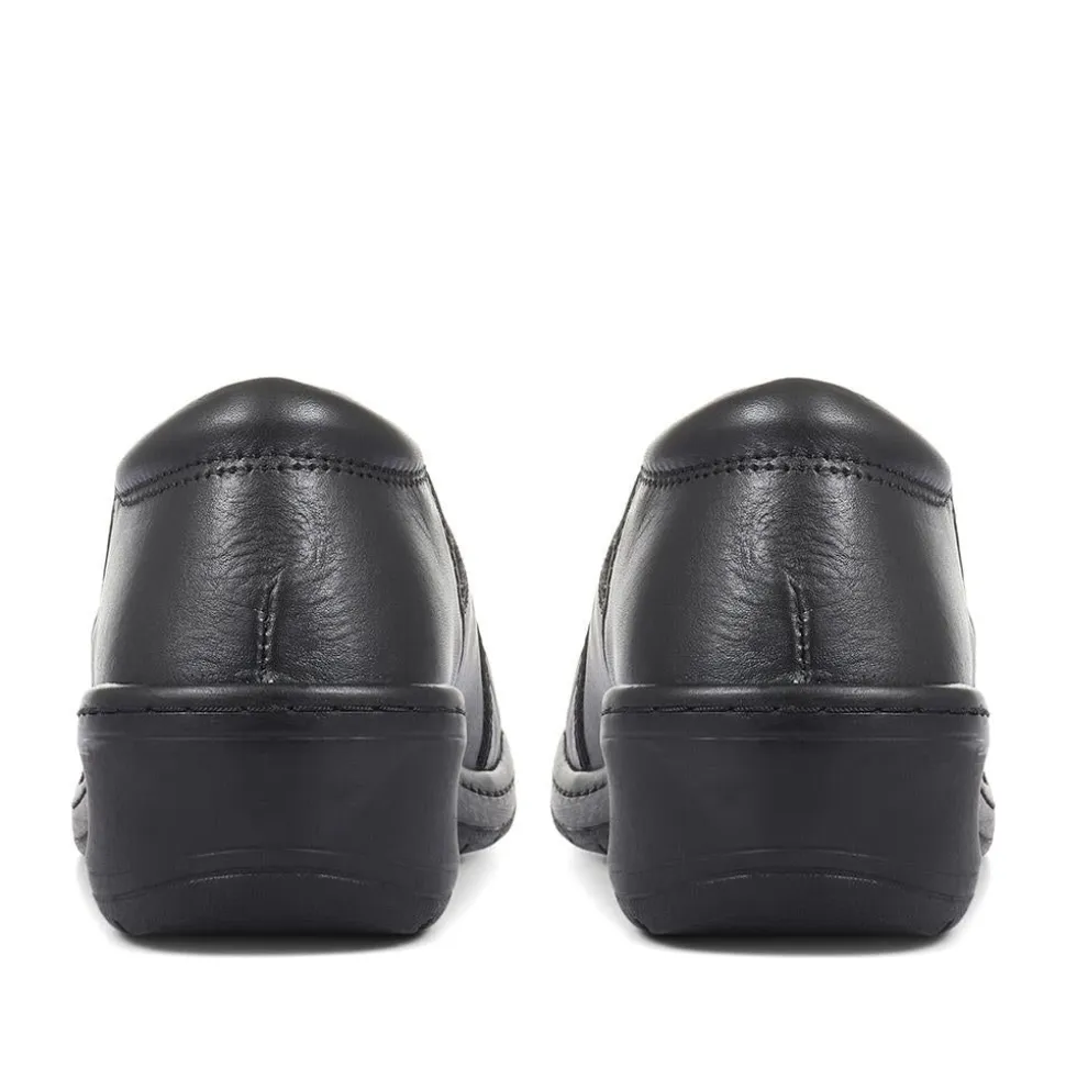 Extra-Wide Fit Slip On Shoes - Black