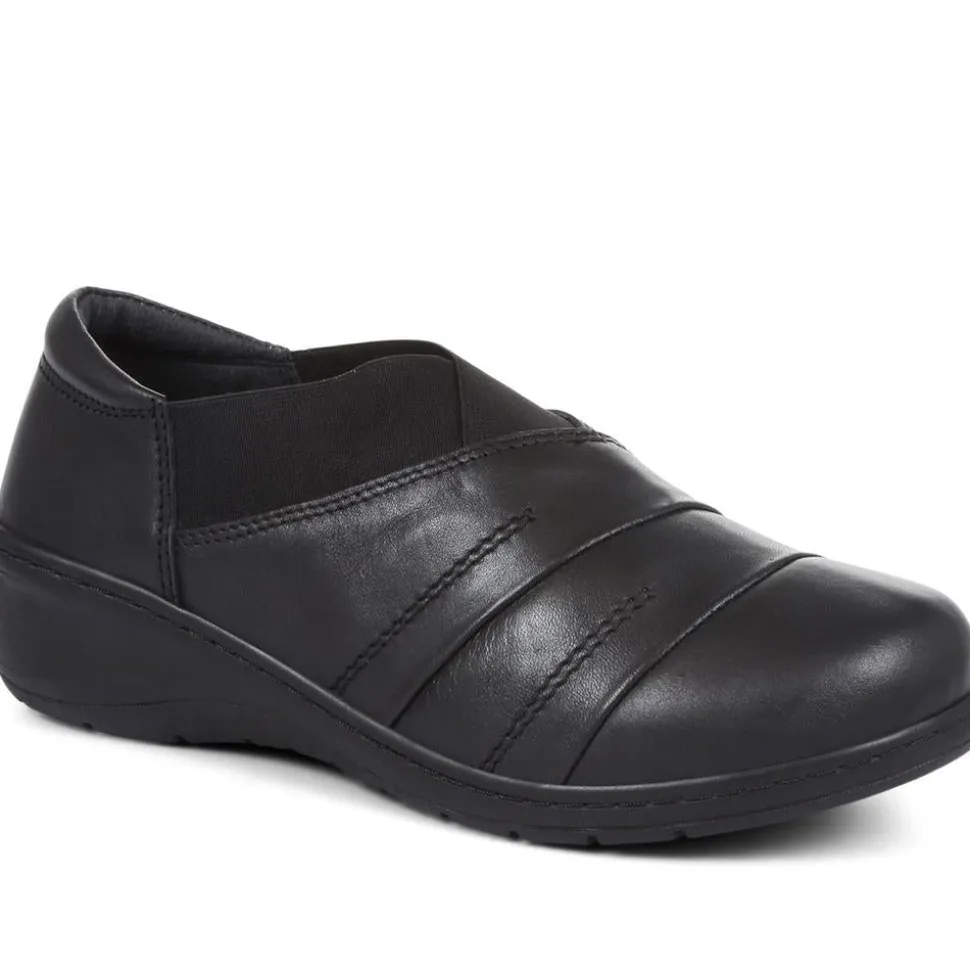 Extra-Wide Fit Slip On Shoes - Black