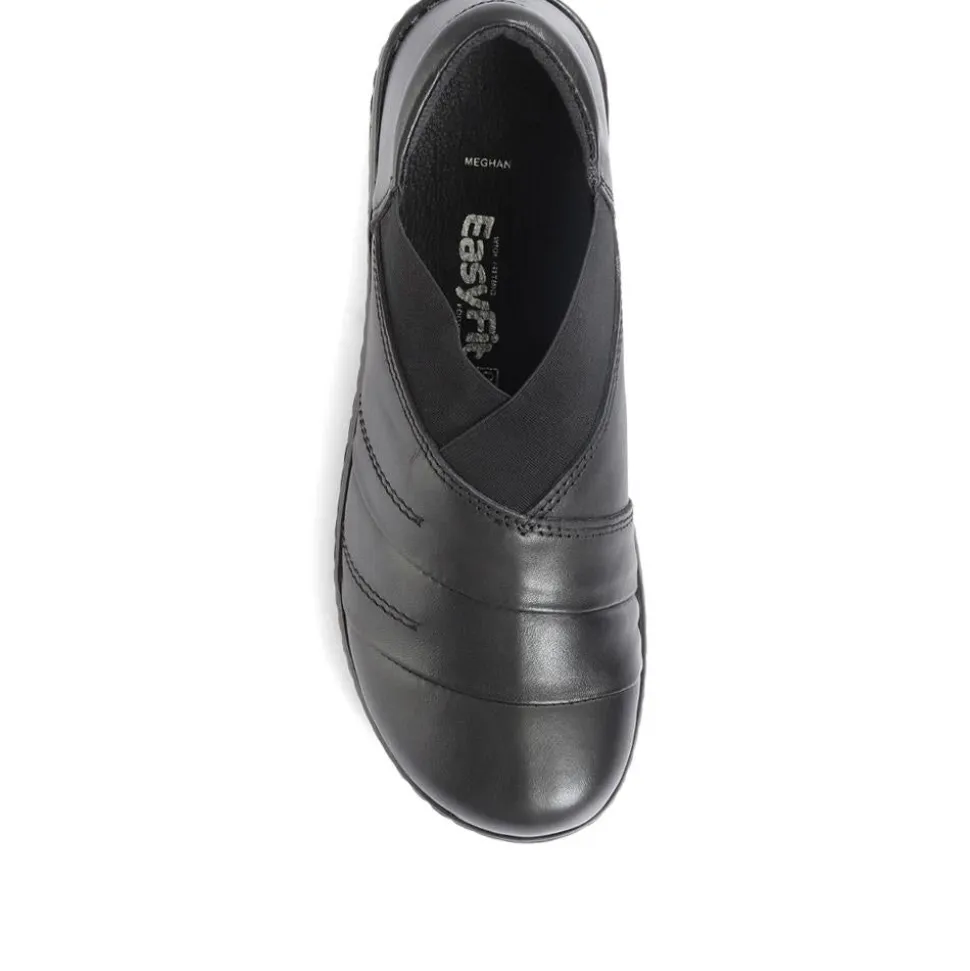 Extra-Wide Fit Slip On Shoes - Black