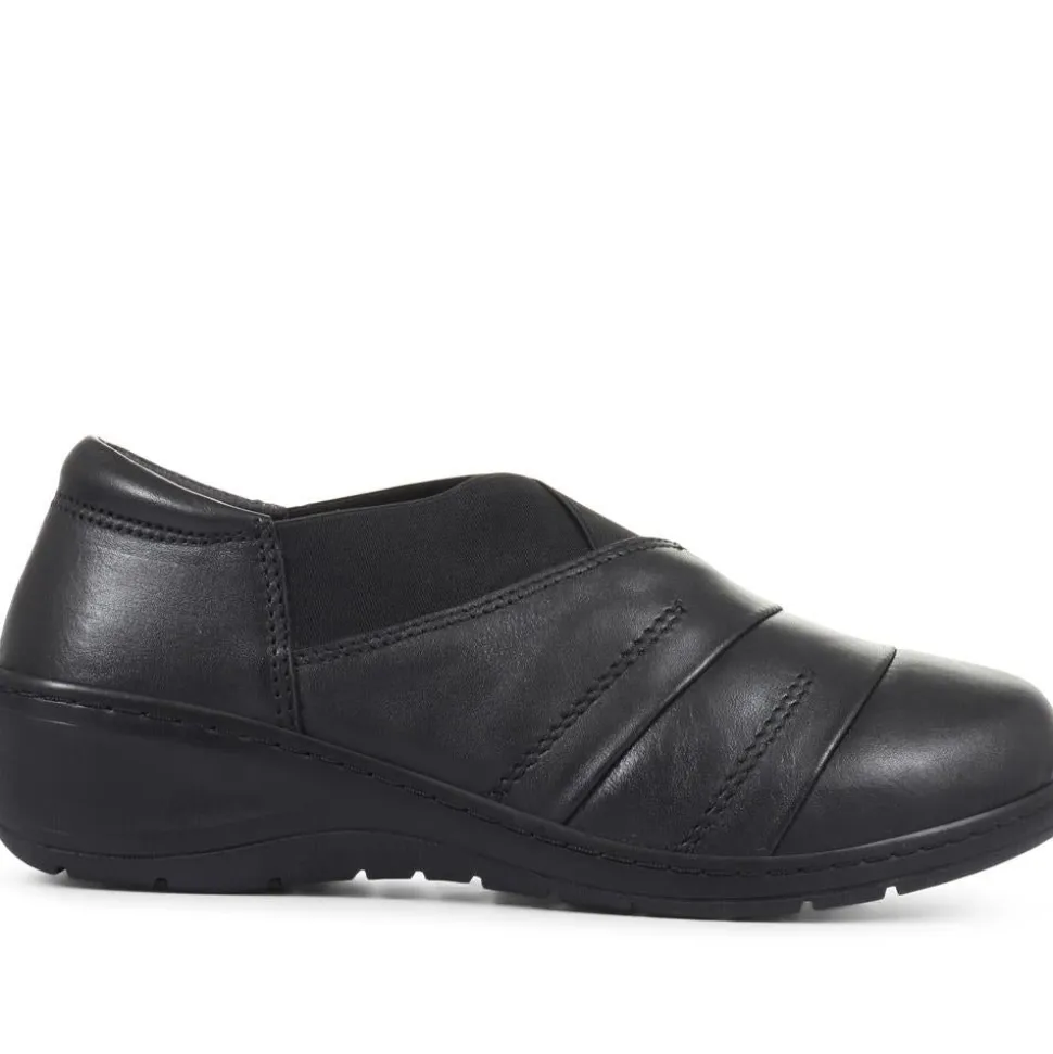 Extra-Wide Fit Slip On Shoes - Black