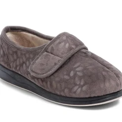 Extra-Wide Fit Slippers - Grey
