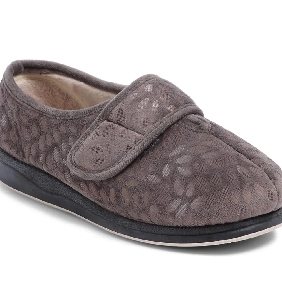Extra-Wide Fit Slippers - Grey