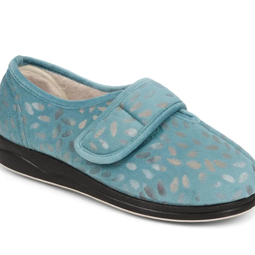 Extra-Wide Fit Slippers - Teal