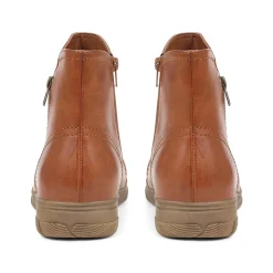 Extra-Wide Fit Smart Ankle Boots - Tan