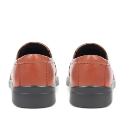 Extra Wide Fit Smart Leather Slip-Ons - Tan