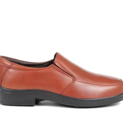 Extra Wide Fit Smart Leather Slip-Ons - Tan
