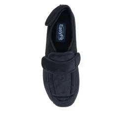 Extra-Wide-Fit Touch-Fastening Slippers - Navy
