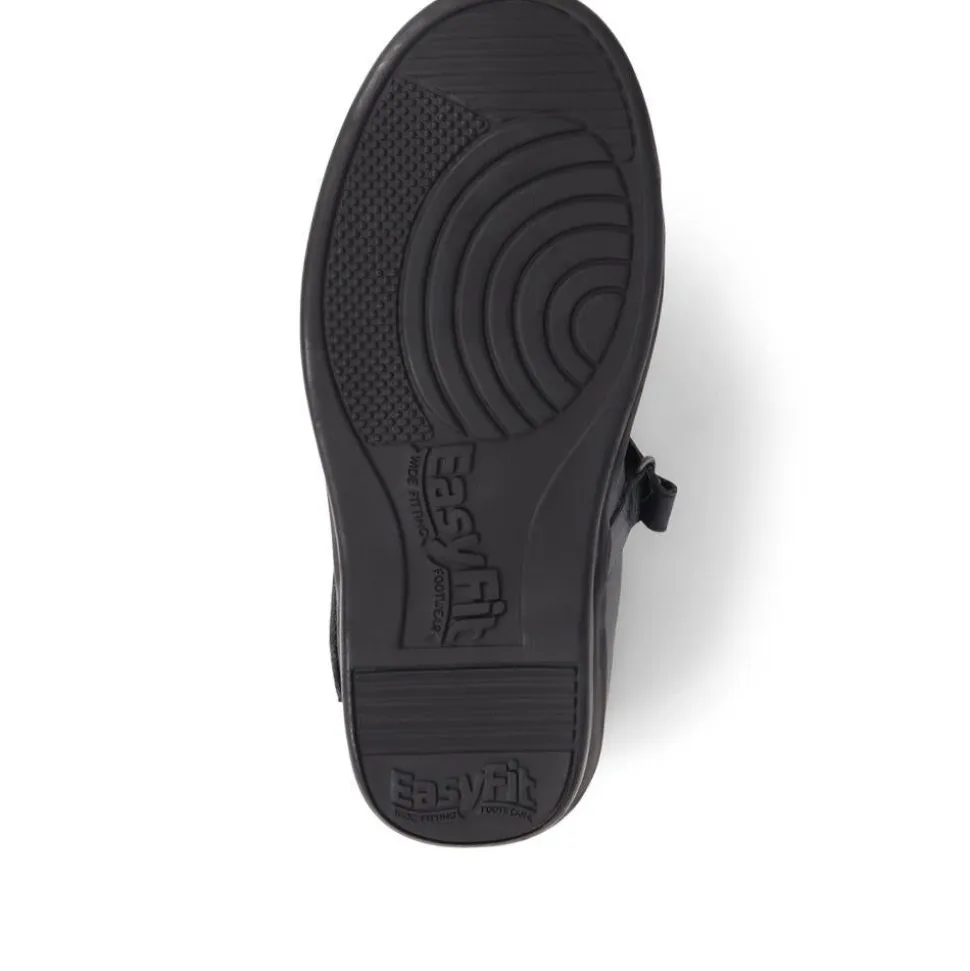 Extra Wide Fit Touch Fasten Leather Mary Janes - Navy