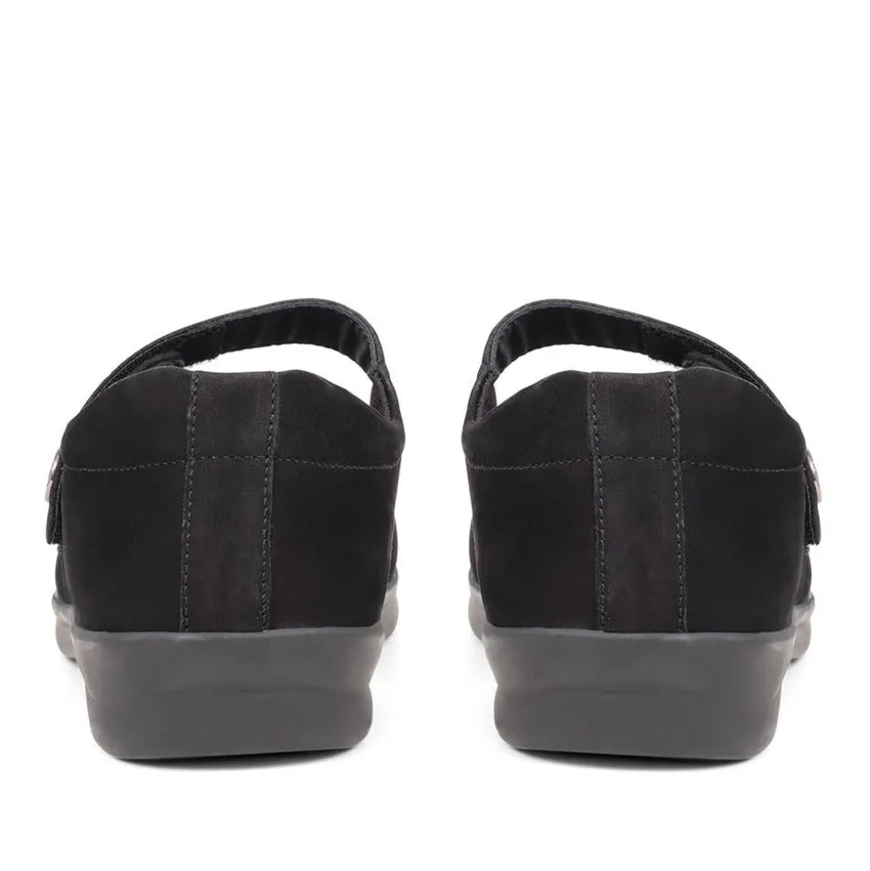 Extra Wide Fit Touch Fasten Shoes - Black