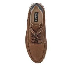 Extra-Wide Leather Casual Shoes - Brown