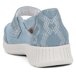 Extra-Wide Leather Mary Janes - Blue