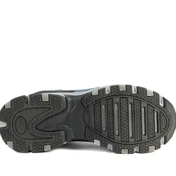 Extra Wide Leather Memory Foam Lace Up Trainers - Jeans Blue