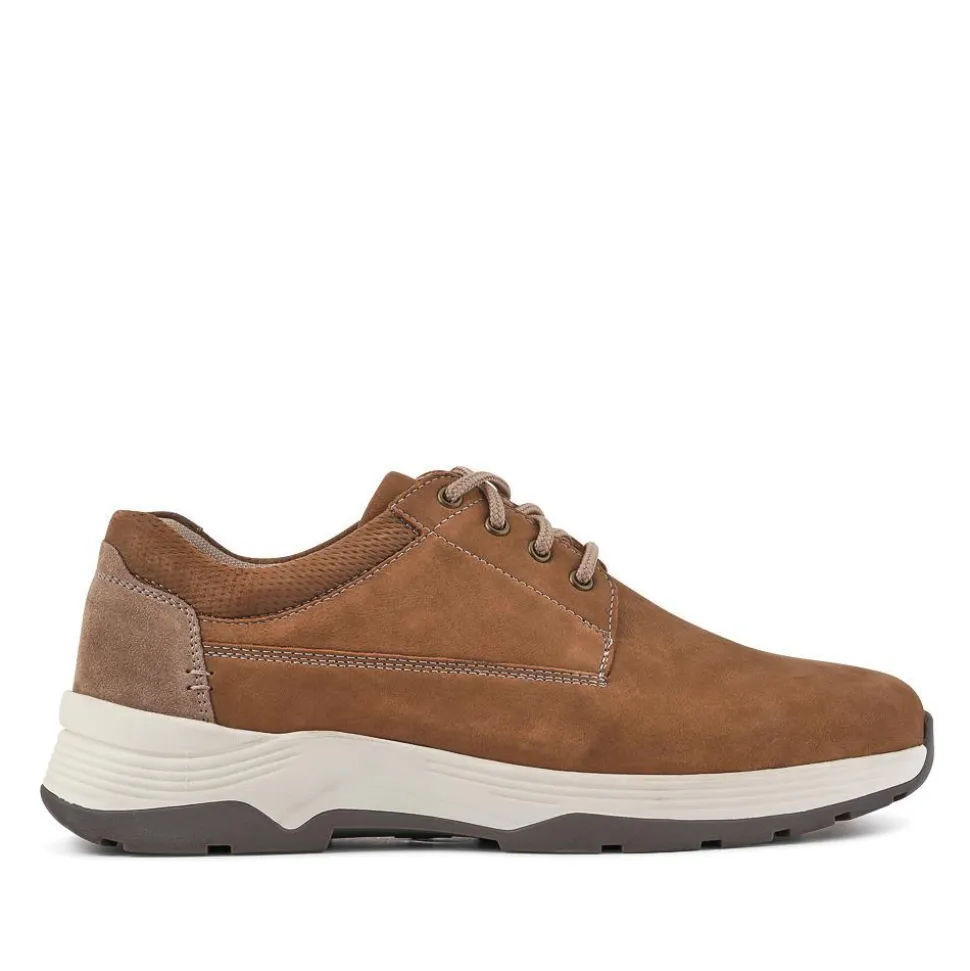 Extra-Wide Lightweight Lace-Up Shoes - Mocha