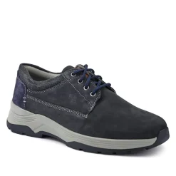 Extra-Wide Lightweight Lace-Up Shoes - Navy