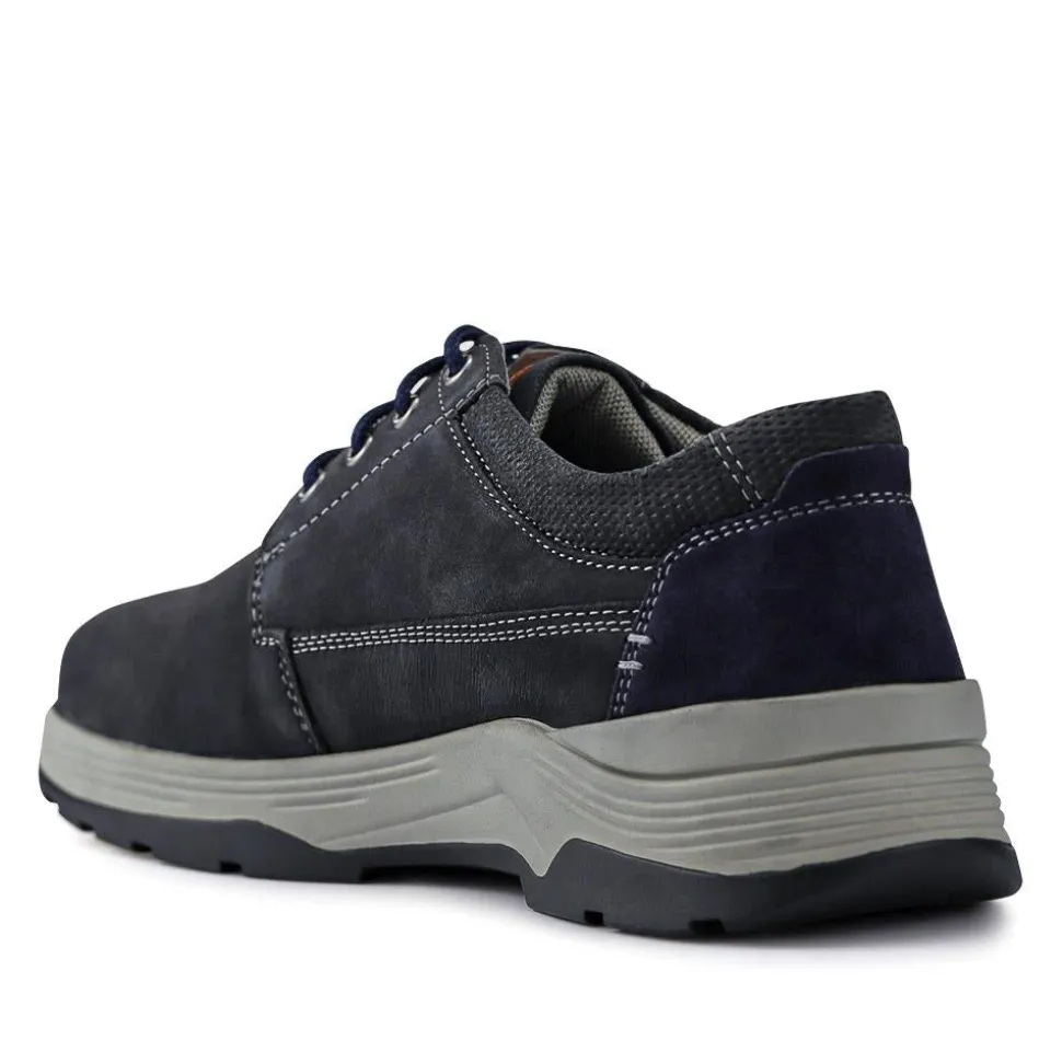 Extra-Wide Lightweight Lace-Up Shoes - Navy