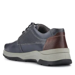 Extra-Wide Memory Foam Lace-Up Shoes - Navy