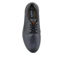 Extra-Wide Memory Foam Lace-Up Shoes - Navy