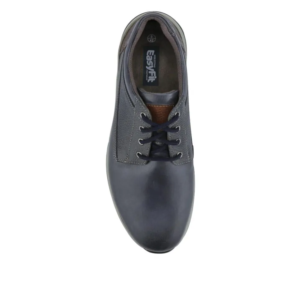 Extra-Wide Memory Foam Lace-Up Shoes - Navy