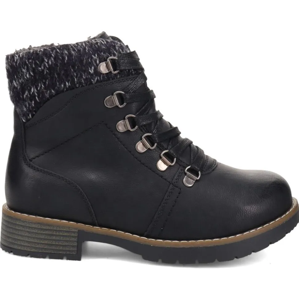 Extra Wide Padded Cuff Ankle Boots - Black