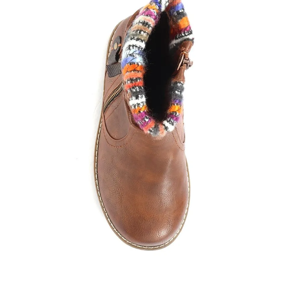 Extra Wide Plus Ankle Boots - Tan