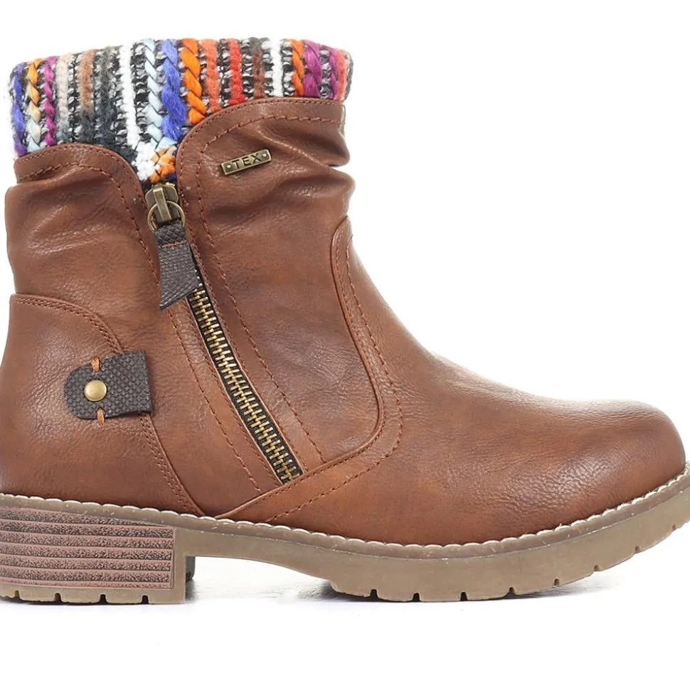 Extra Wide Plus Ankle Boots - Tan