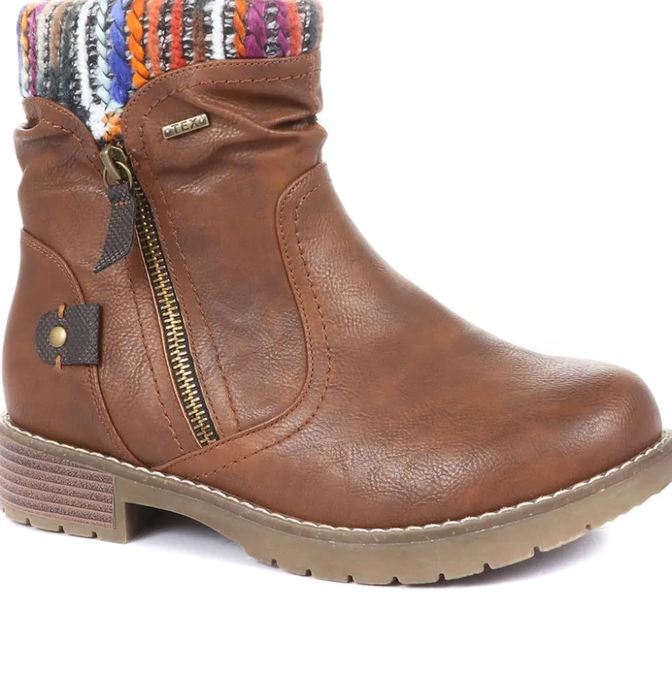 Extra Wide Plus Ankle Boots - Tan