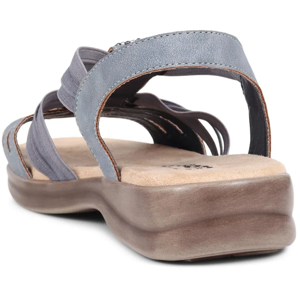 Extra-Wide Slip-On Floral Sandals - Navy