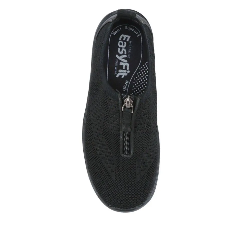 Extra-Wide Slip-On Shoes - Black