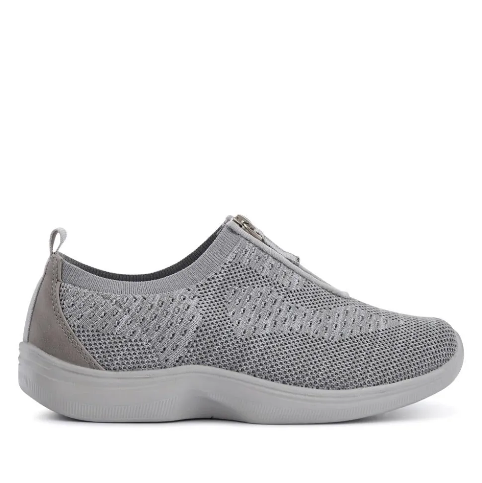 Extra-Wide Slip-On Shoes - Light Grey