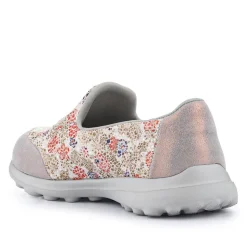 Extra-Wide Slip-On Shoes - White Floral