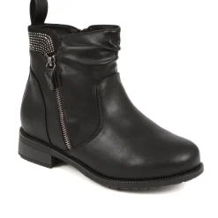 Extra-Wide Slouch Ankle Boots - Black