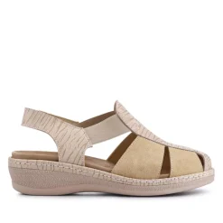 Extra-Wide Stretch-Fit Sandals - Beige