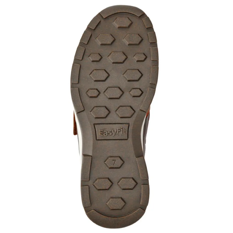 Extra-Wide Stretch Touch-Fasten Shoes - Cognac
