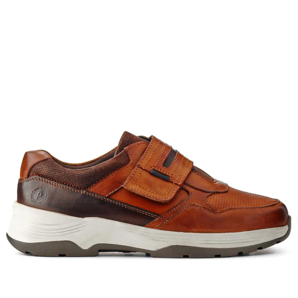 Extra-Wide Stretch Touch-Fasten Shoes - Cognac