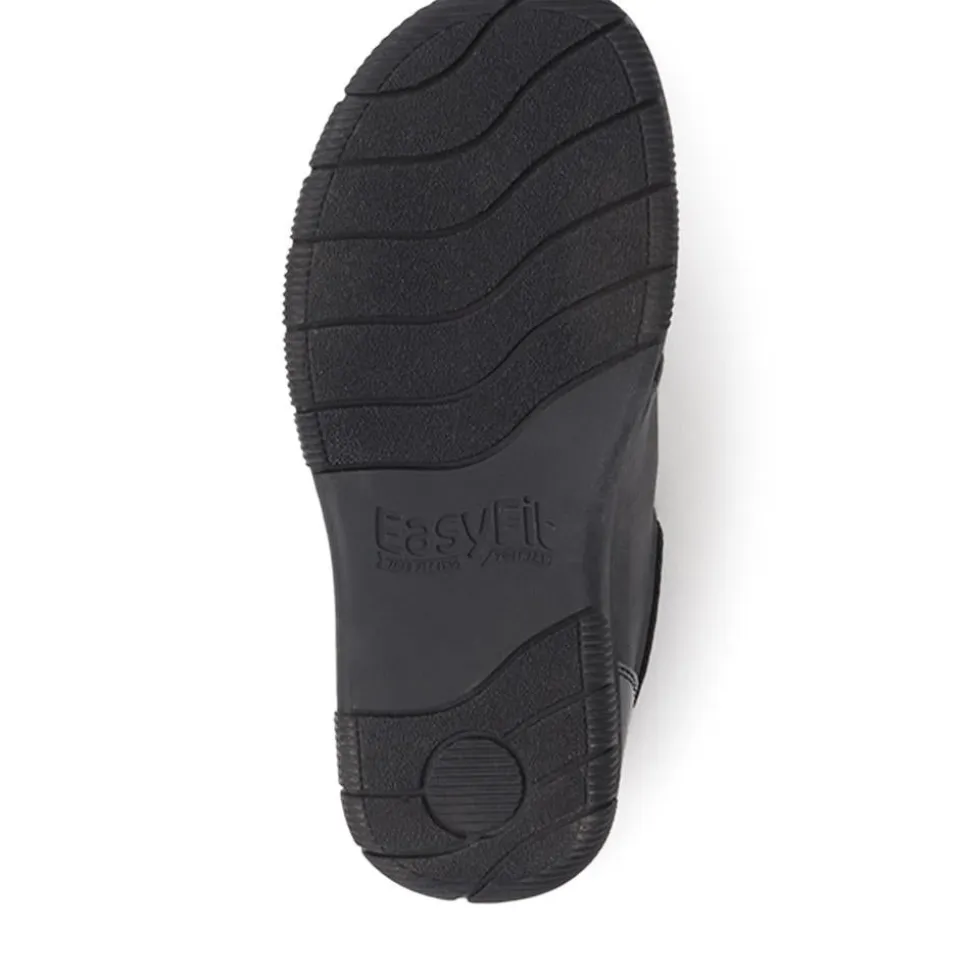 Extra-Wide Touch-Fasten Monk Shoes - Black