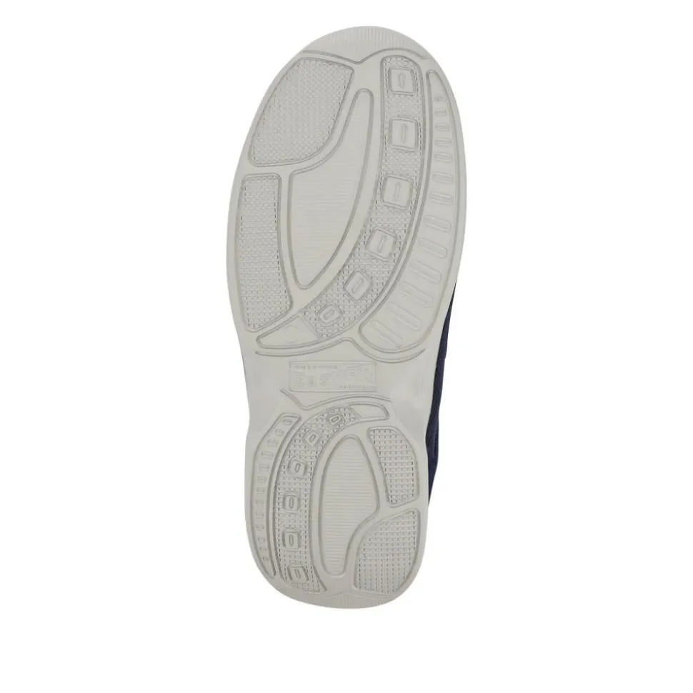 Extra-Wide Touch-Fasten Monk Shoes - Navy