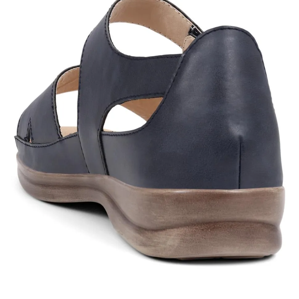 Extra-Wide Touch-Fasten Sandals - Navy
