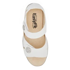 Extra-Wide Touch-Fasten Sandals - White