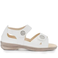 Extra-Wide Touch-Fasten Sandals - White