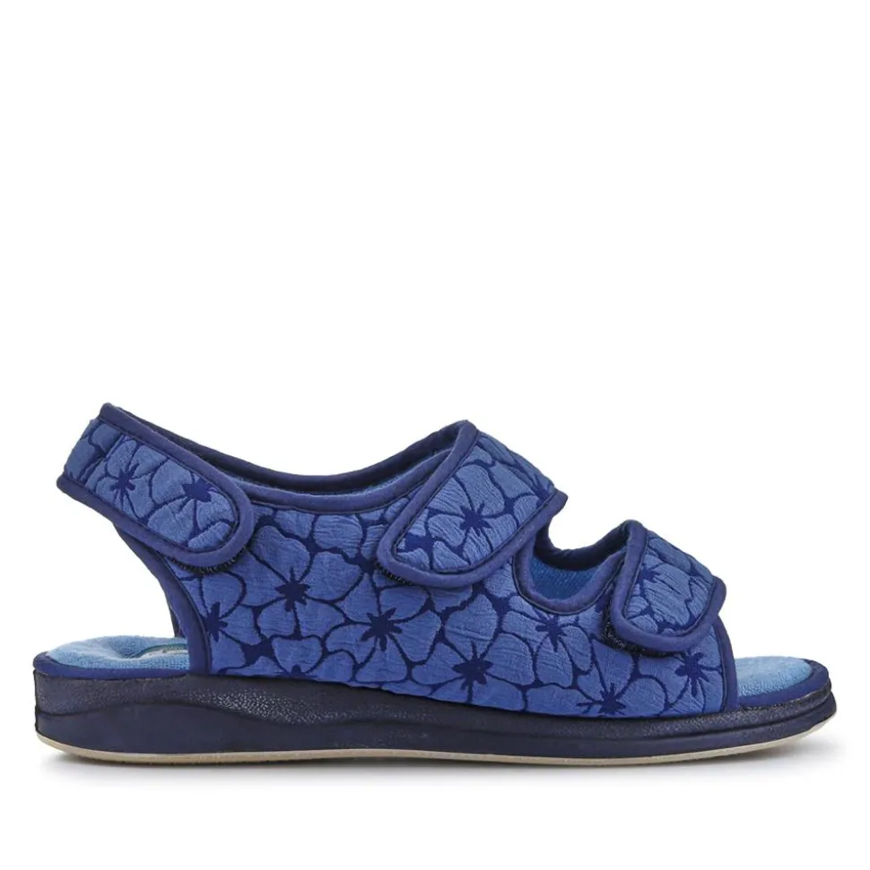 Extra-Wide Water-Resistant Slippers - Navy