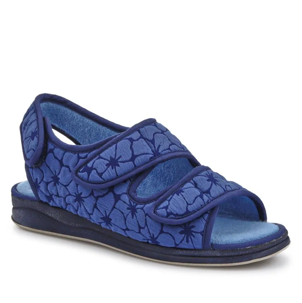 Extra-Wide Water-Resistant Slippers - Navy