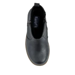 Extra-Wide Zip-Up Casual Ankle Boots - Black