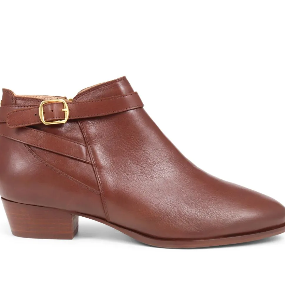 Fairlop Leather Heeled Ankle Boots - Tan