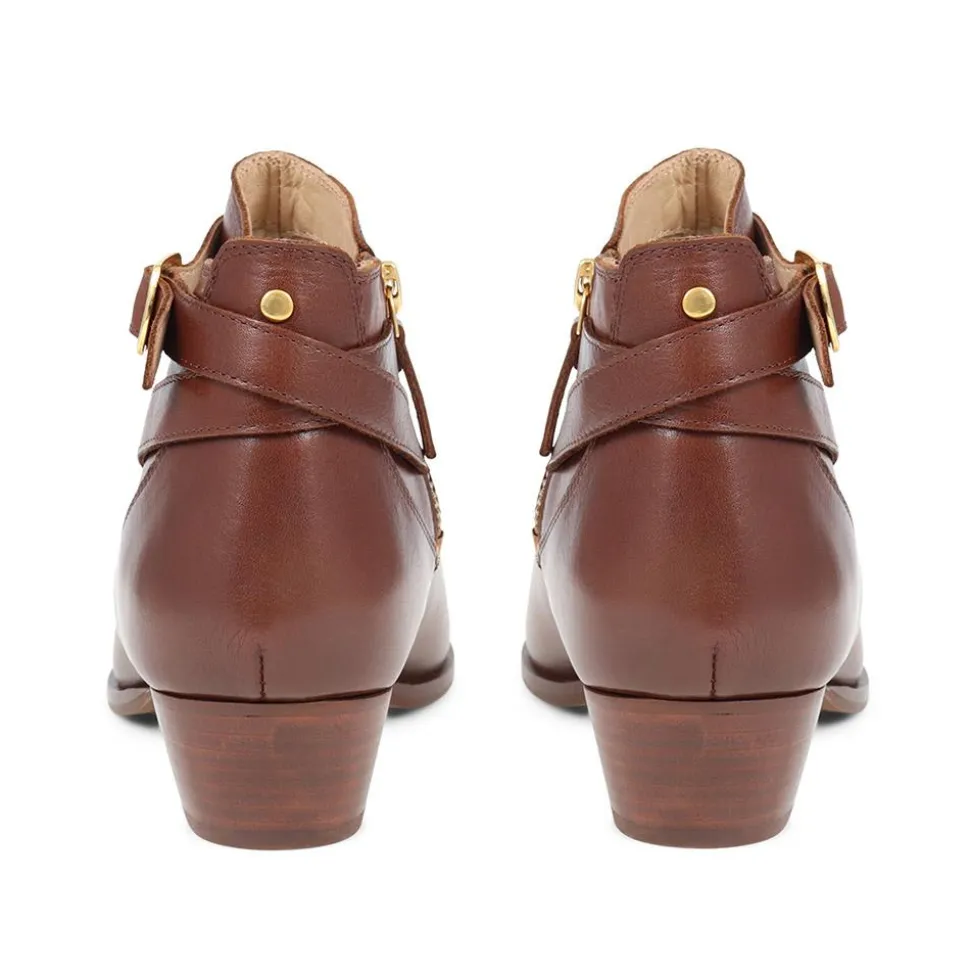 Fairlop Leather Heeled Ankle Boots - Tan