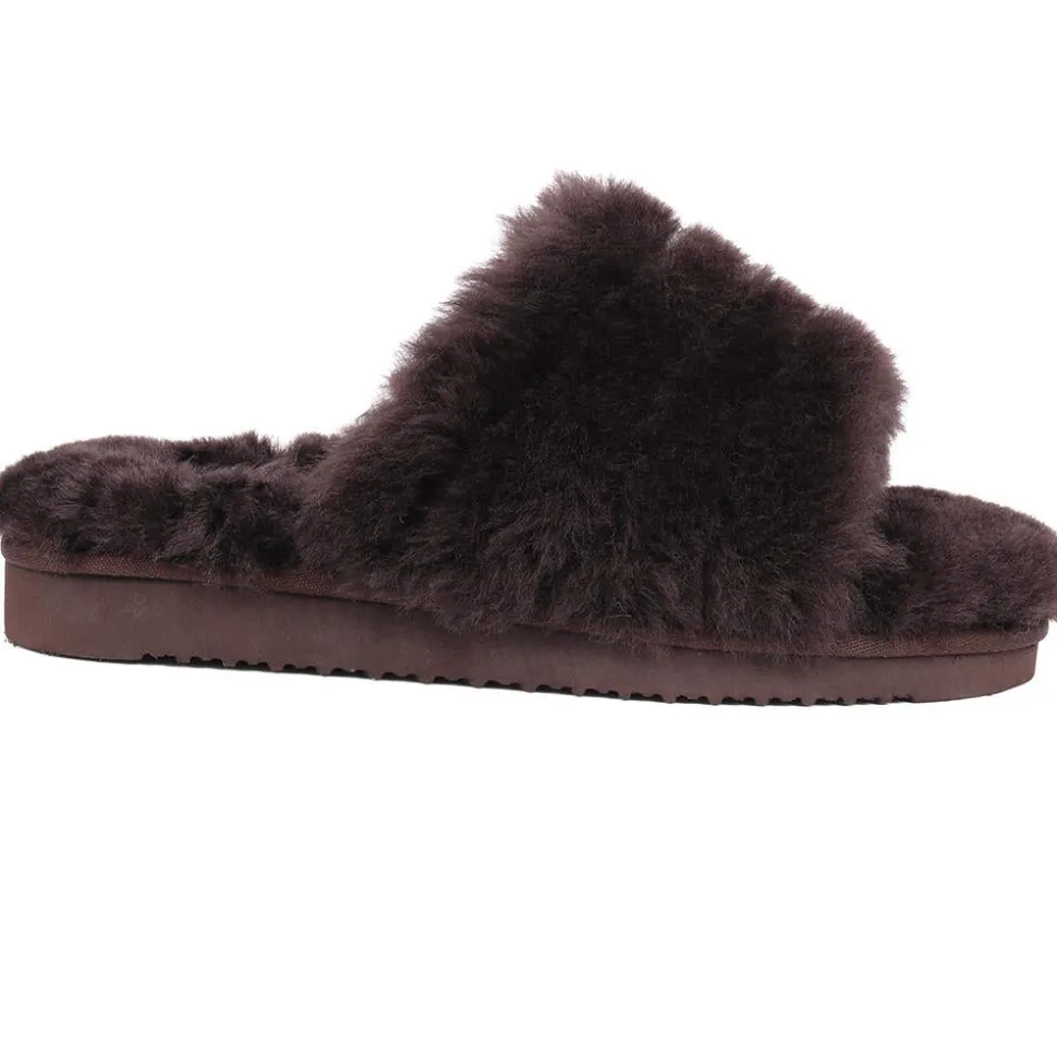 Falonda Faux-Fur Slippers - Chocolate